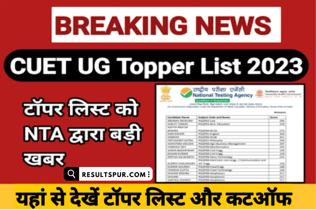 CUET UG Topper List 2023